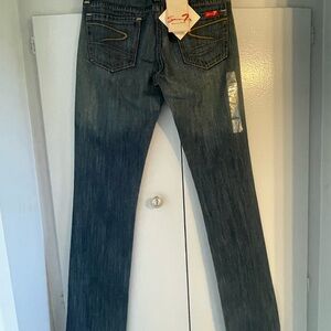 7 For All Mankind Dark Blue Straight Leg Jeans